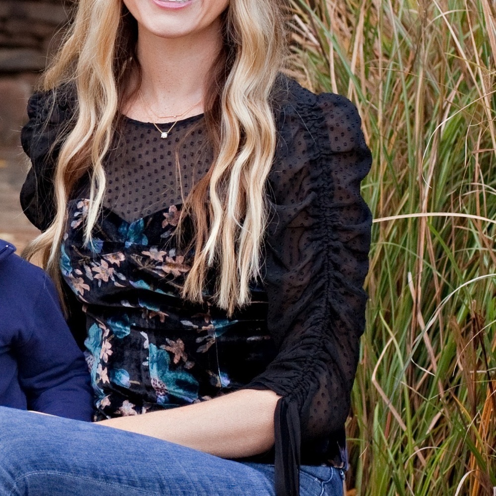 Rebecca Taylor Velvet top- like new Size 2